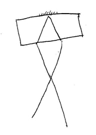 Engraved signs: rectangle and fish-like lozenge. 
